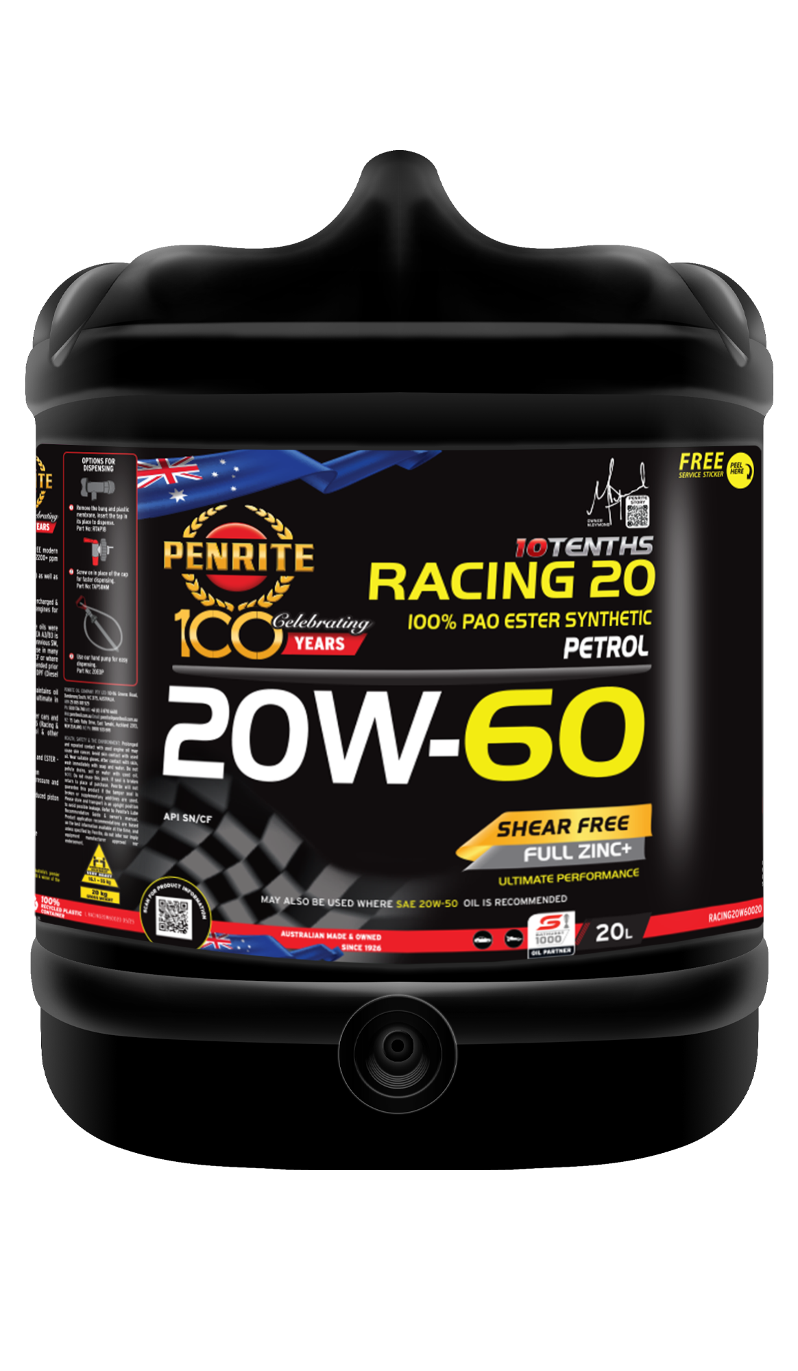 PENRITE Racing 20 20W60 Pao Ester