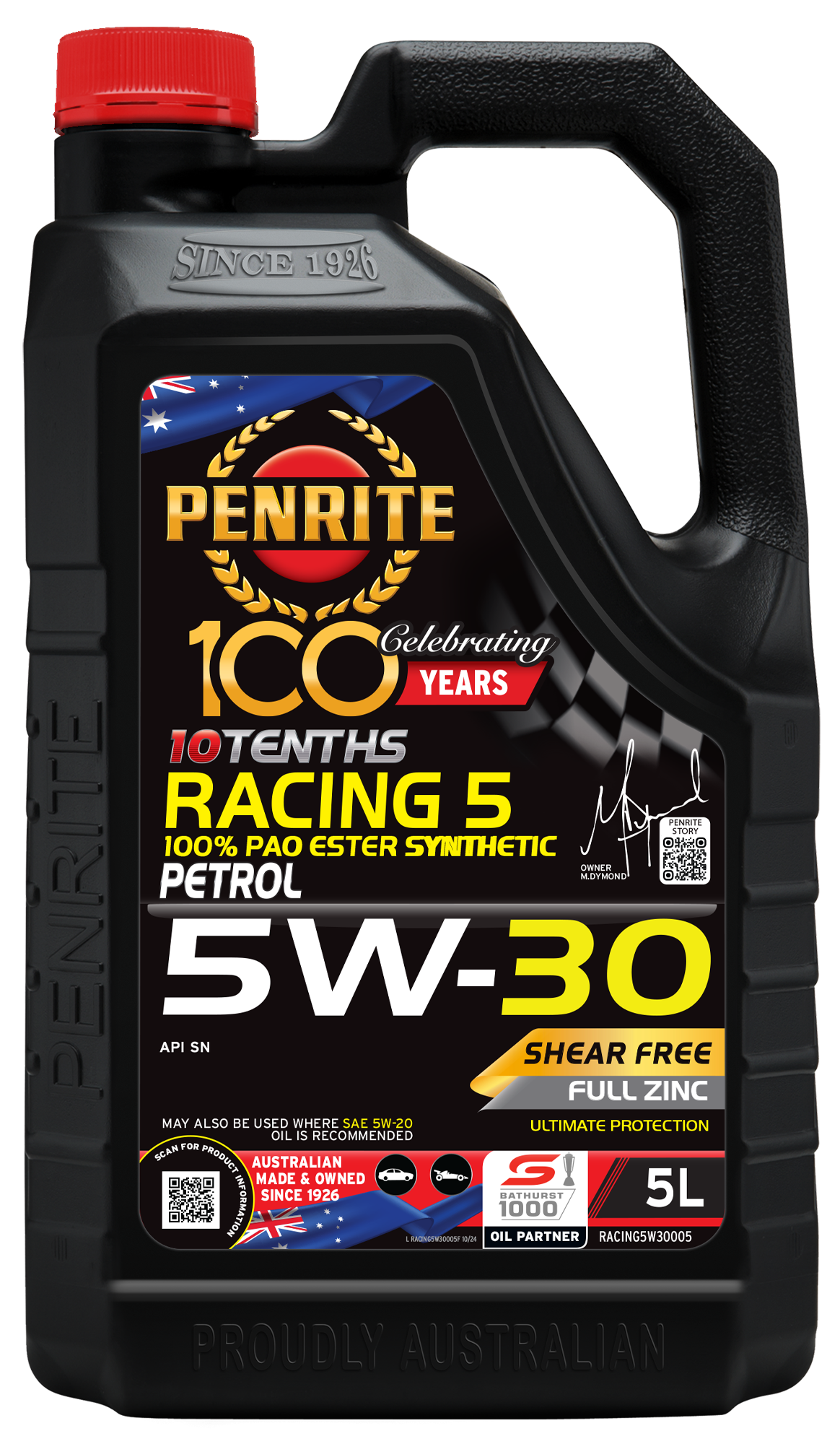 PENRITE Racing 5 5W30 Pao Ester