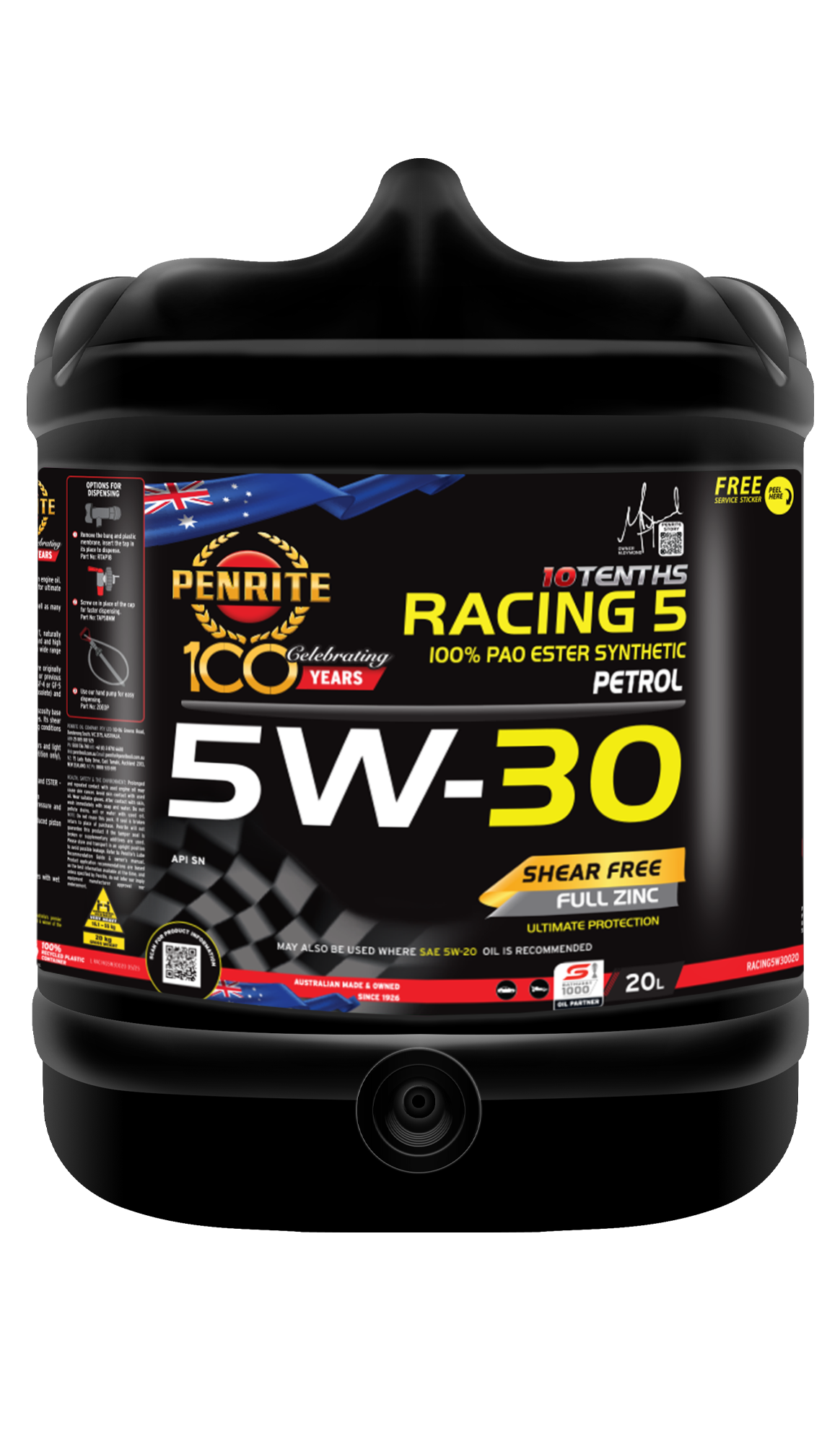 PENRITE Racing 5 5W30 Pao Ester