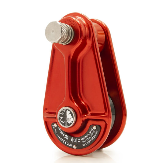 ISC Small Rigging Pulley for up to 13mm Rope - 100kN - Red with Grey Wheel
