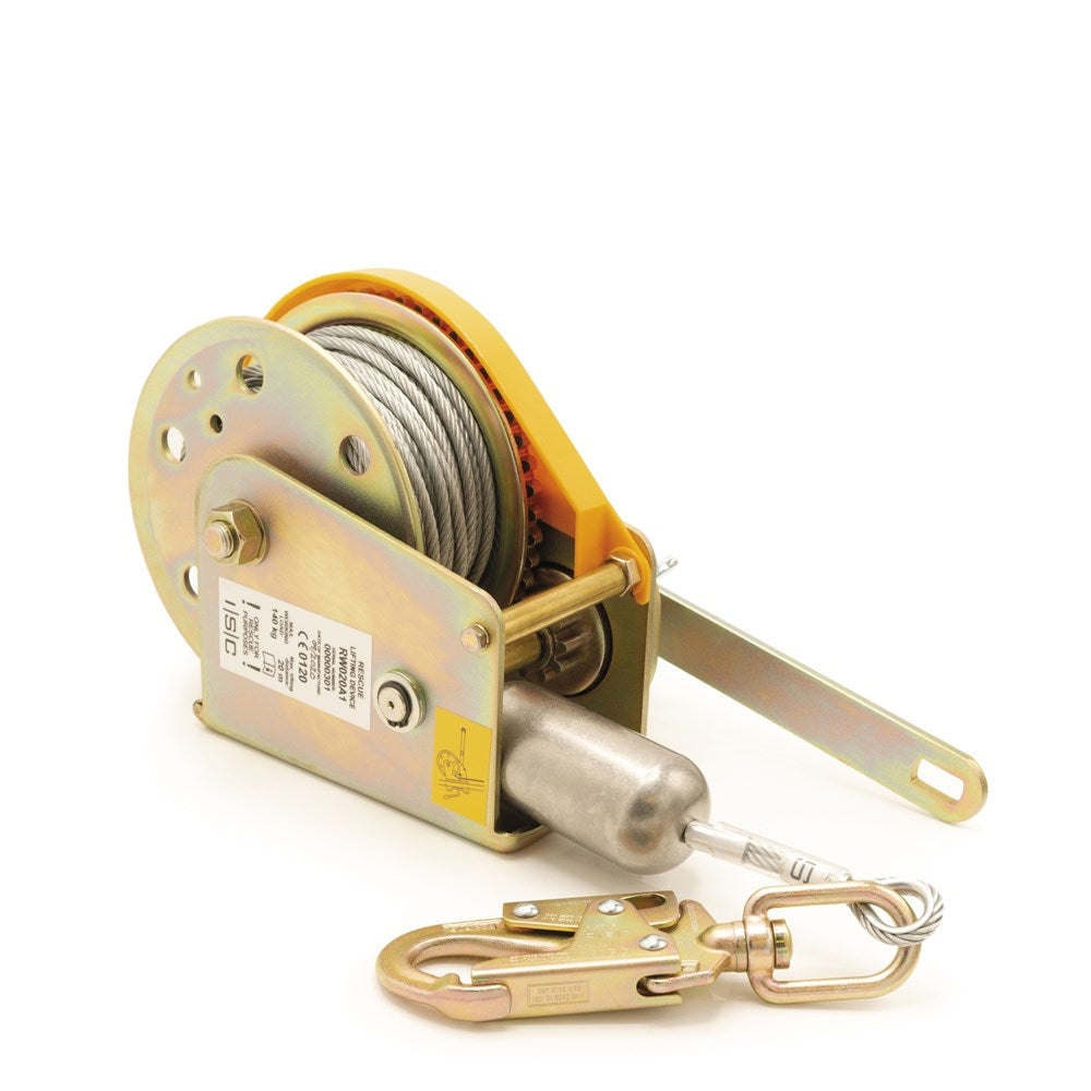 ISC Wire Rope Winch - With 20m Wire Assembly fitted with Double Action Steel Twister Karabiner