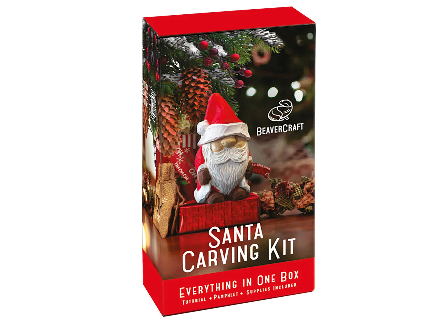BeaverCraft DIY06 Santa Wood Carving Hobby Kit - Complete Starter Whittling Kit for Beginners, Adults, Teens, and Kids
