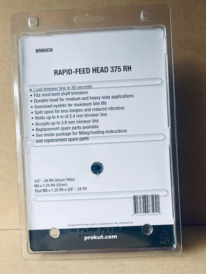 RAPID FEED 375 SPEED FEED RIGHT HAND THREAD BRUSHCUTTER TRIMMER LINE HEAD