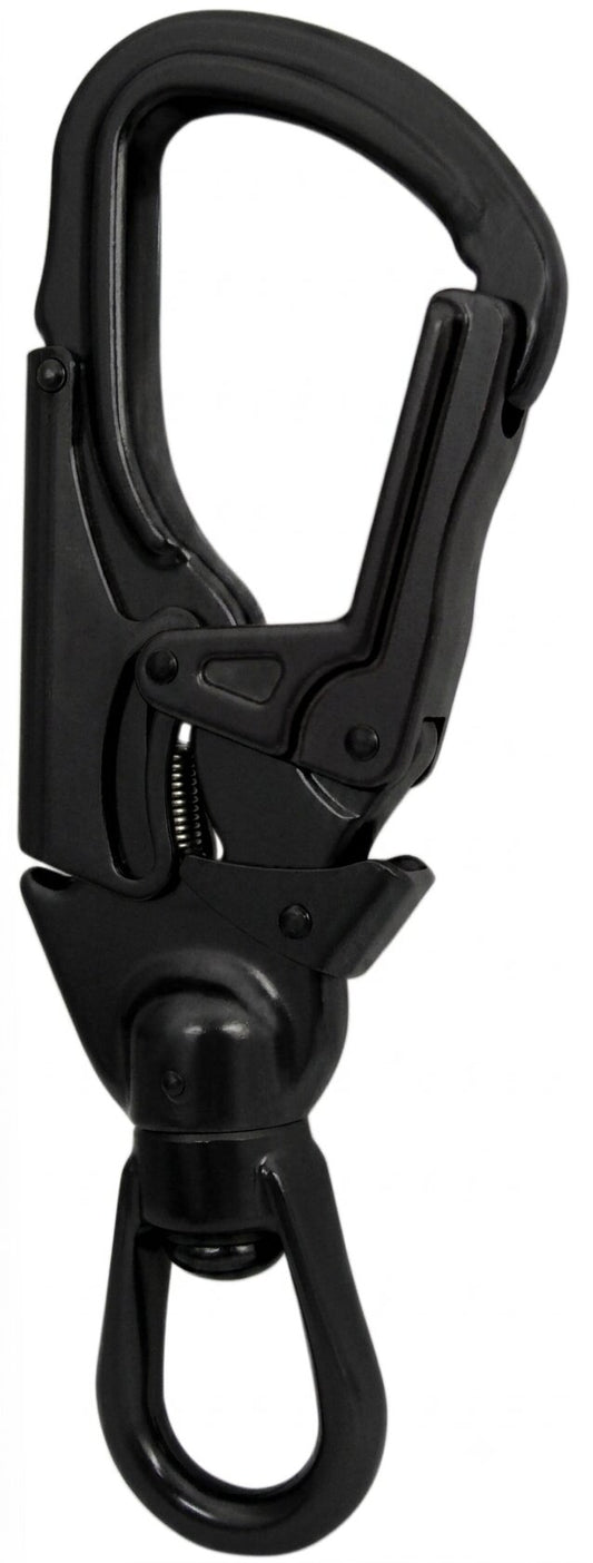 ISC Triple Action Swivel Snaphook - Aluminium - All Black – 27kN