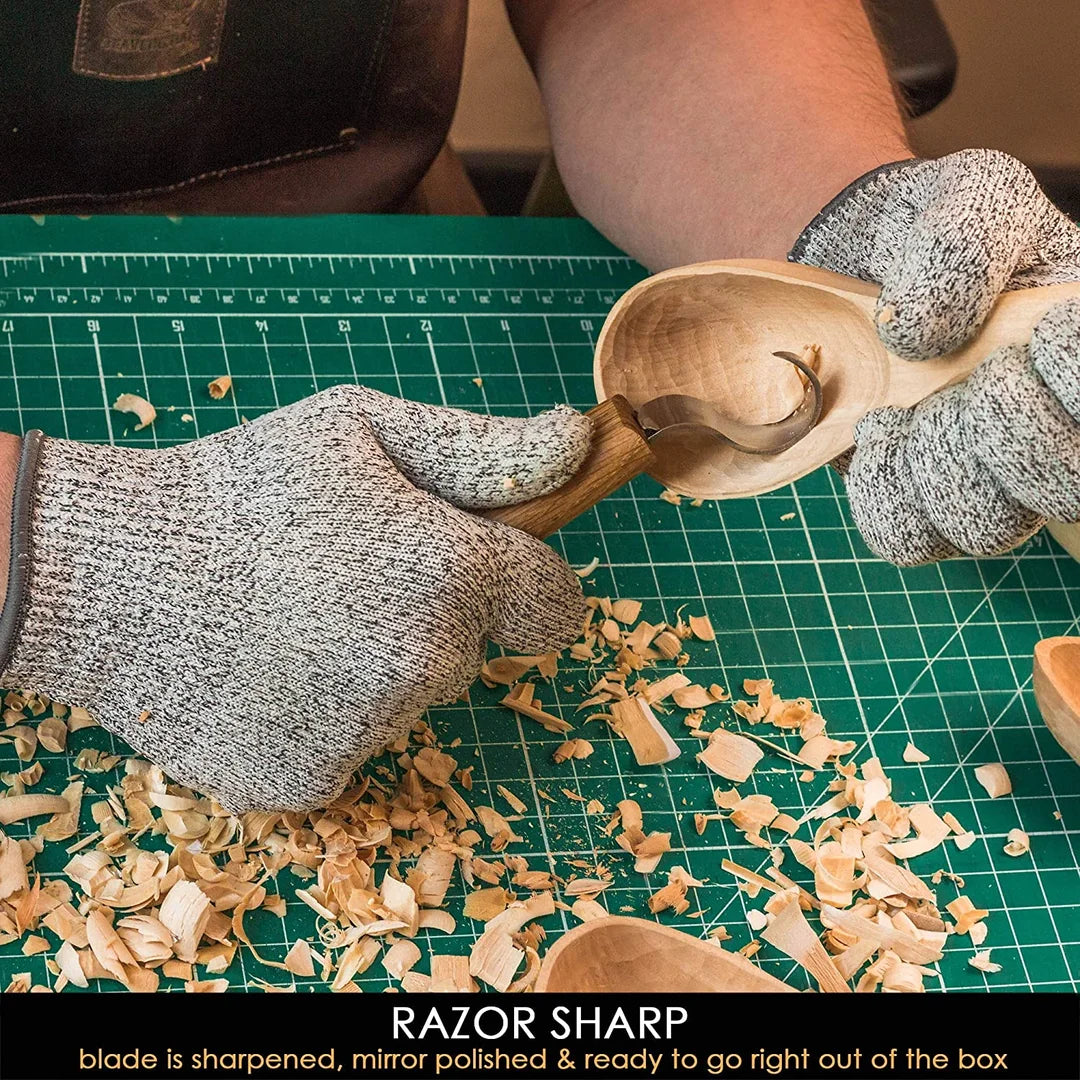 BeaverCraft SK1 Oak - Spoon Carving Knife 25mm with Oak Handle