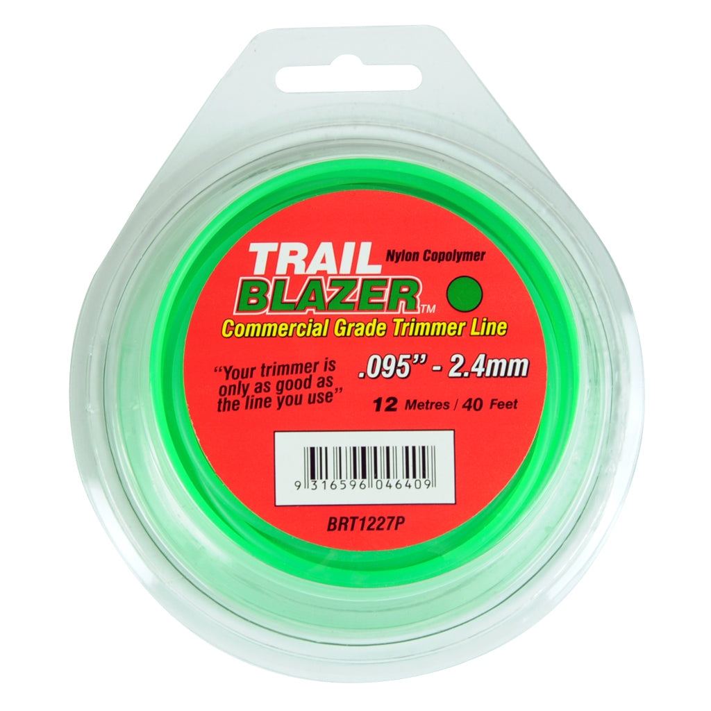 TRAIL BLAZER BRUSHCUTTER ROUND TRIMMER LINE  .095" / 2.40MM TEARDROP LOOPS  LENGTH 40' BRT1227P