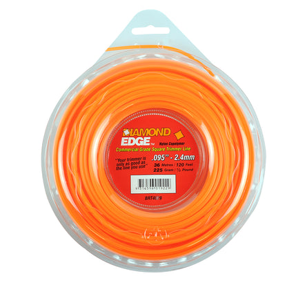 DIAMOND EDGE BRUSHCUTTER SQUARE TRIMMER LINE  .095" / 2.4MM DONUT LENGTH 36M BOX QTY OF 12