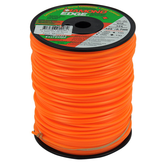 DIAMOND EDGE BRUSHCUTTER SQUARE TRIMMER LINE  .105" / 2.70MM SPOOL  LENGTH 126M BRT5273