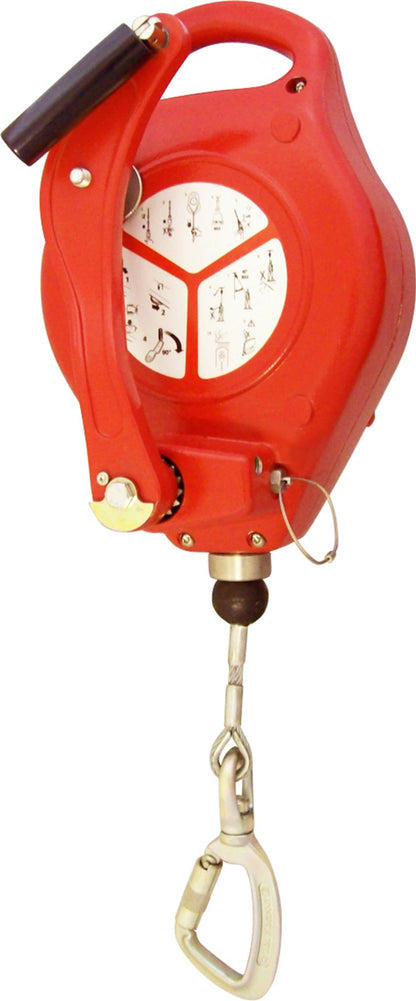 ISC Galvanised Wire FAB - 15m - Red - Fitted with Indicating Swivel Karabiner