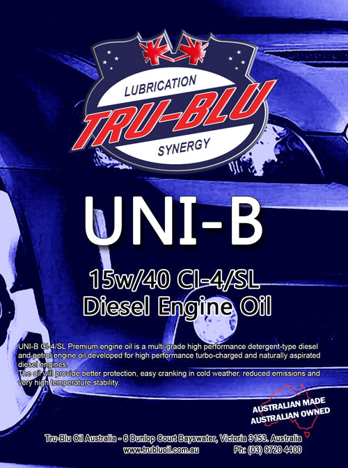 Tru Blu UNI-B 15W/40 CI-4/SL Engine Oil