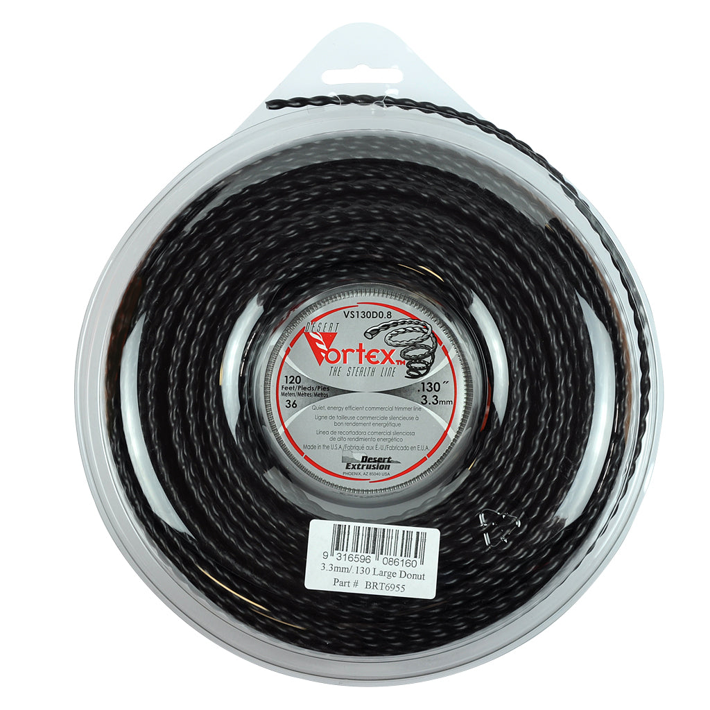 DESERT VORTEX BRUSCHUTTER TWIST TRIMMER LINE  .130" / 3.30MM LARGE DONUT  LENGTH 36M BRT6955