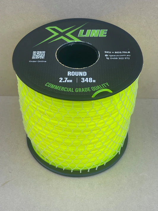 X-LINE 2.7mm Round Commercial Grade Brushcutter Trimmer Line 348m Spool - BOX OF 8