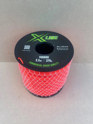 X-LINE 2.7mm Square Textured Commercial Grade Brushcutter Trimmer Line 279m Spool - BOX OF 8