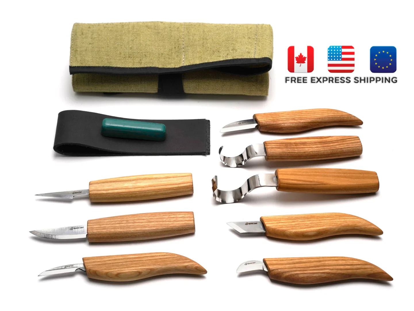 BeaverCraft S08 Wood Carving Tool Set of 8 Knives