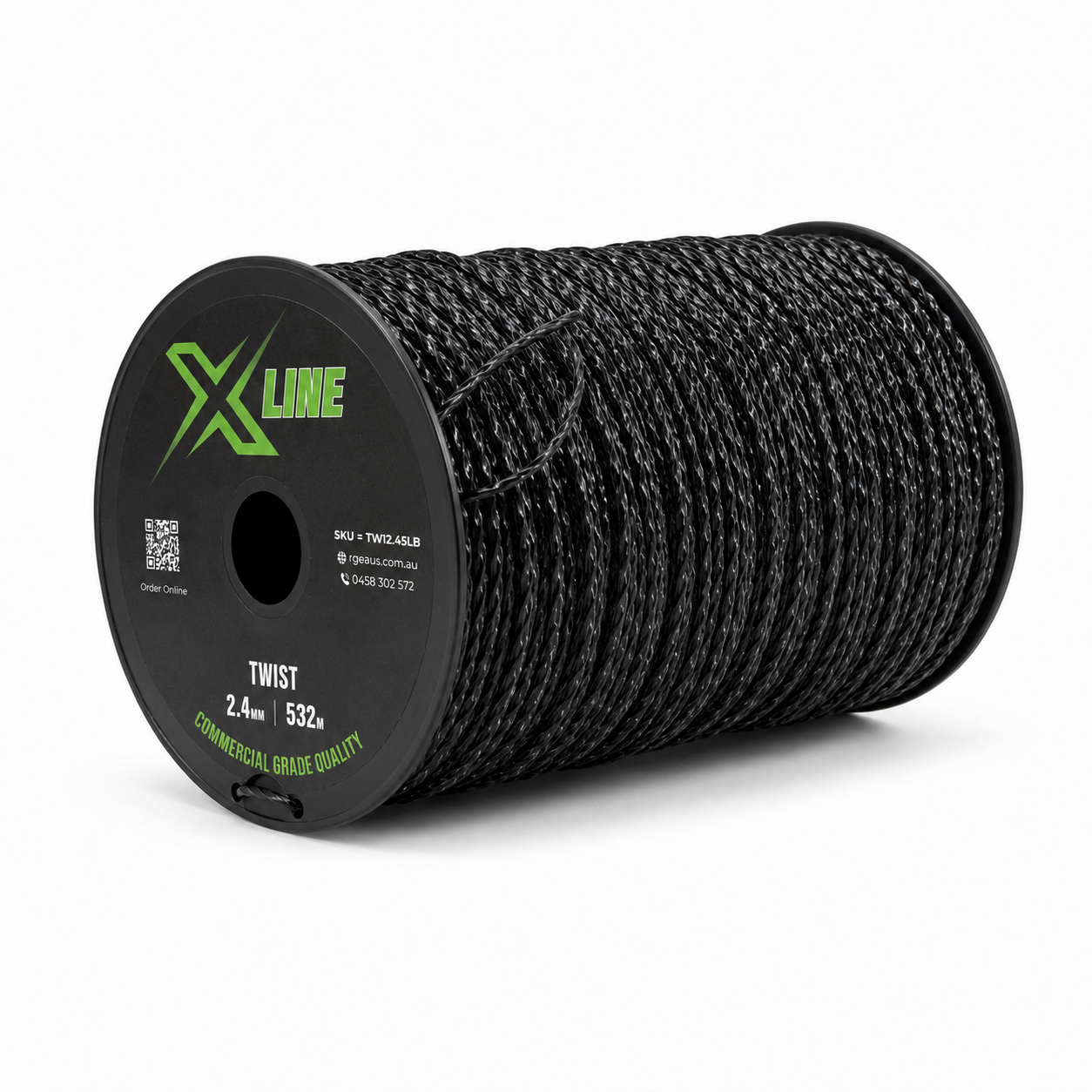 X-LINE 2.4mm Twist Textured Commercial Grade Brushcutter Trimmer Line 532m Spool - 3/4 view