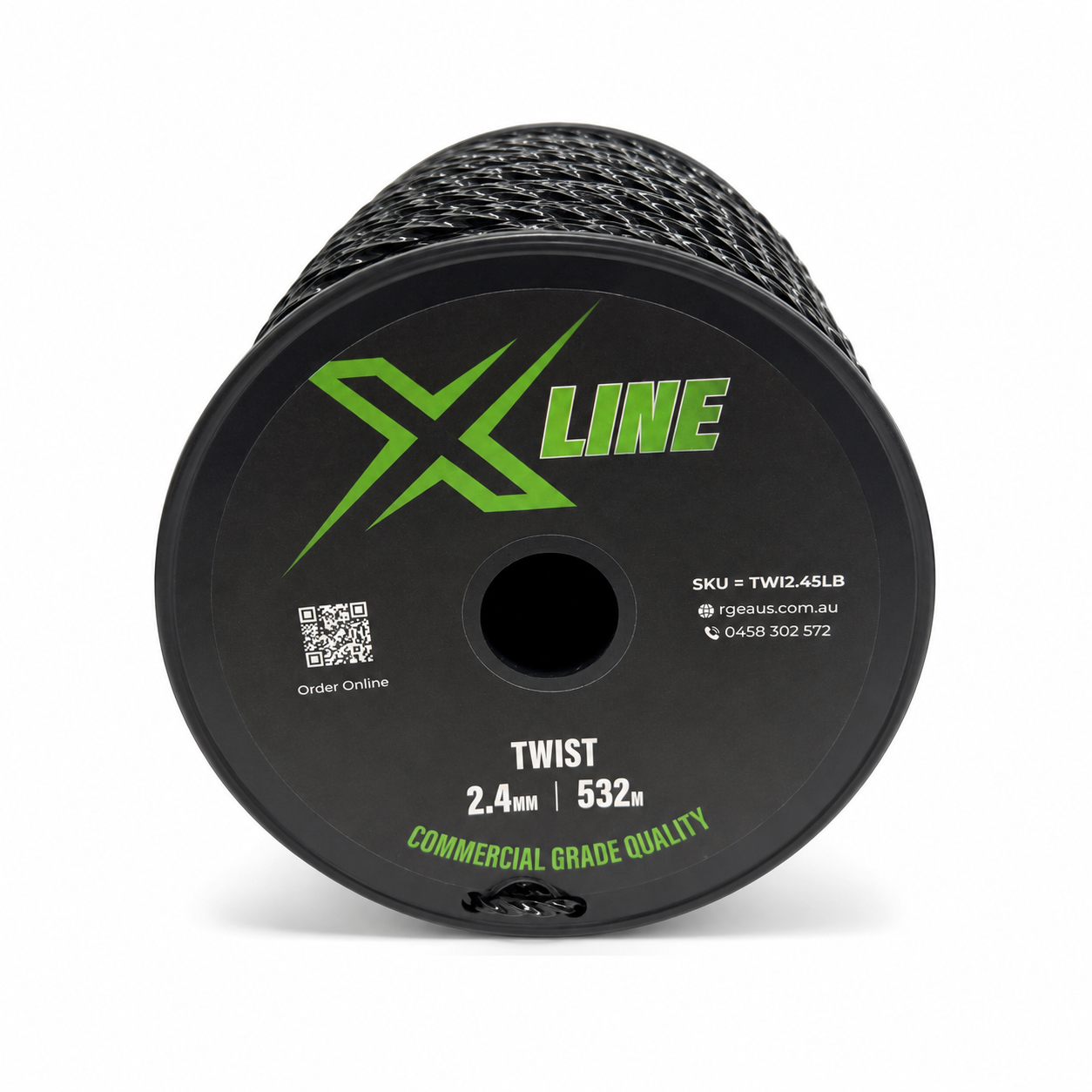 X-LINE 2.4mm Twist Textured Commercial Grade Brushcutter Trimmer Line 532m Spool - lying