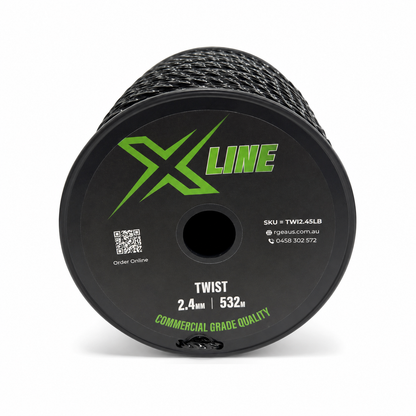 X-LINE 2.4mm Twist Textured Commercial Grade Brushcutter Trimmer Line 532m Spool - lying