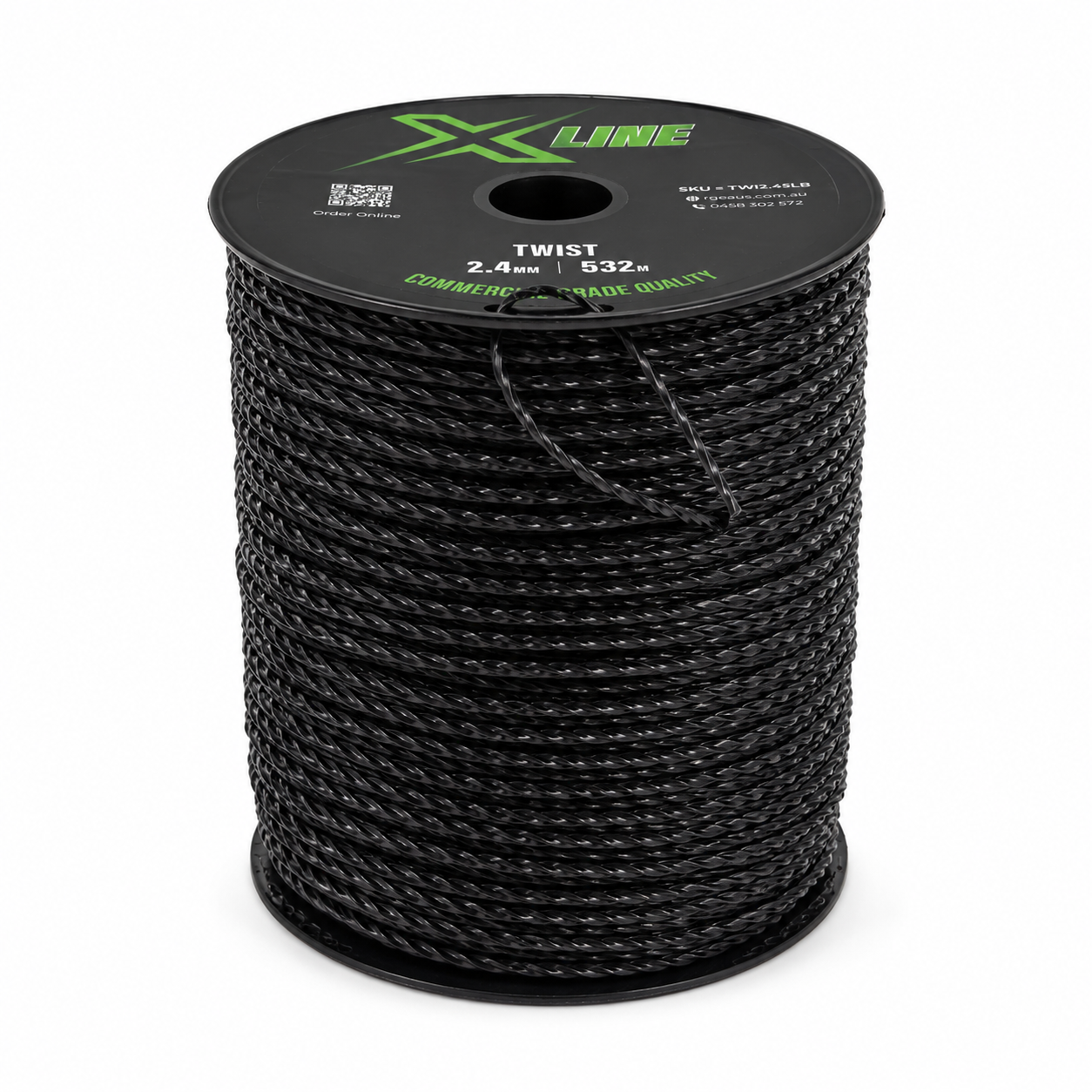 X-LINE 2.4mm Twist Textured Commercial Grade Brushcutter Trimmer Line 532m Spool - standing