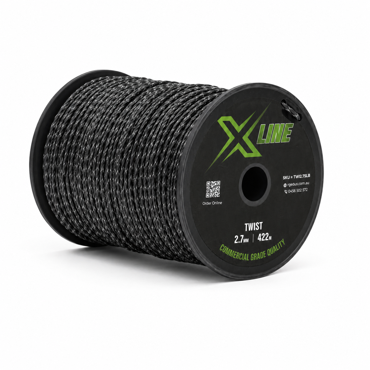 X-LINE 2.7mm Twist Textured Commercial Grade Brushcutter Trimmer Line 422m Spool - 3/4 view alt