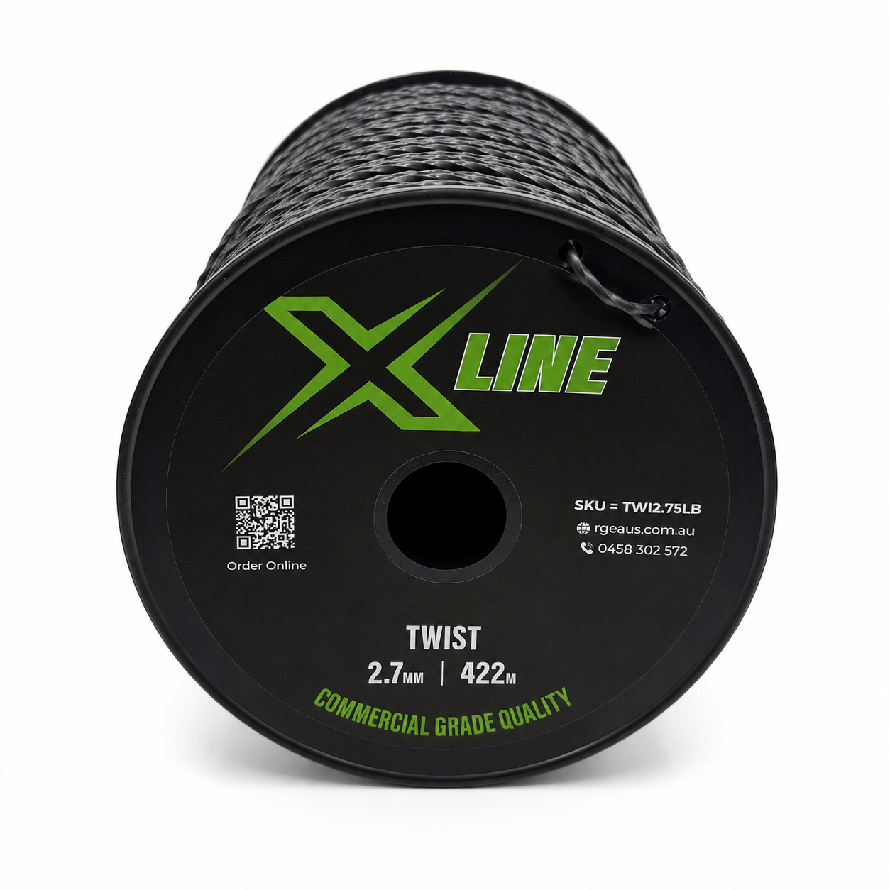 X-LINE 2.7mm Twist Textured Commercial Grade Brushcutter Trimmer Line 422m Spool - lying