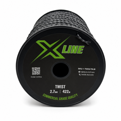 X-LINE 2.7mm Twist Textured Commercial Grade Brushcutter Trimmer Line 422m Spool - lying