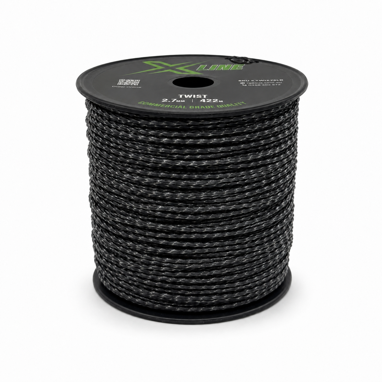 X-LINE 2.7mm Twist Textured Commercial Grade Brushcutter Trimmer Line 422m Spool - standing