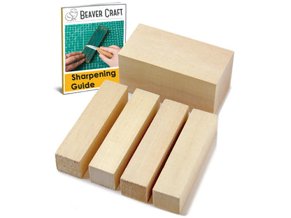 BeaverCraft BW1 - Wood Carving Blocks Set of Basswood