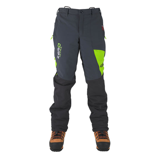 Clogger Zero Ultra Men's Premium Chainsaw Pants Size Small, Standard Leg Option - Grey/Green