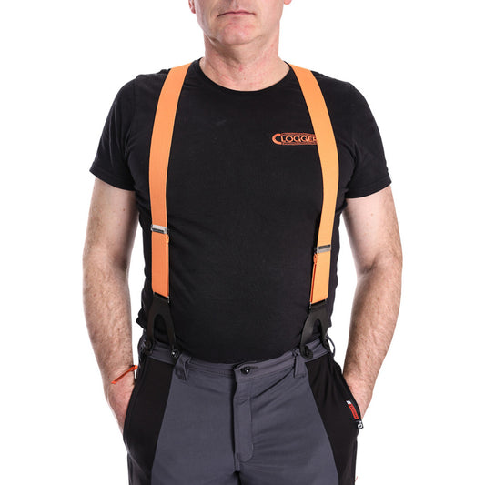 Clogger Premium Braces Orange/Black With Clogger Logo Button On Option