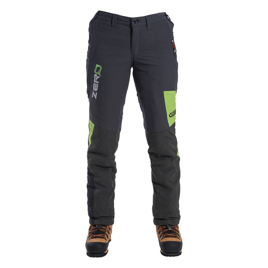 Clogger Zero Gen2 Light and Cool Women's Chainsaw Pants - Grey/Green Size Medium, Standard Leg
