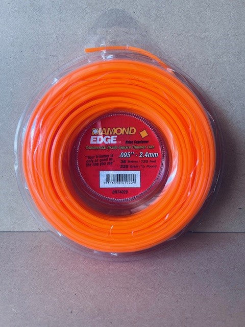 DIAMOND EDGE BRUSHCUTTER SQUARE TRIMMER LINE  .095" / 2.4MM DONUT LENGTH 36M BOX QTY OF 12