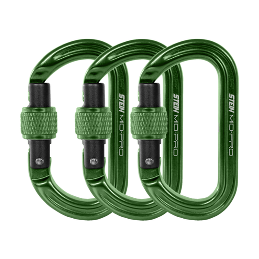 STEIN Carabiner Karabiner Mini Tool Clips Pro Scewlock 3Pk Green