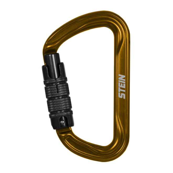 STEIN Carabiner Karabiner SECURA D-Shape Aluminium Karabiner - Gold Twin Pack