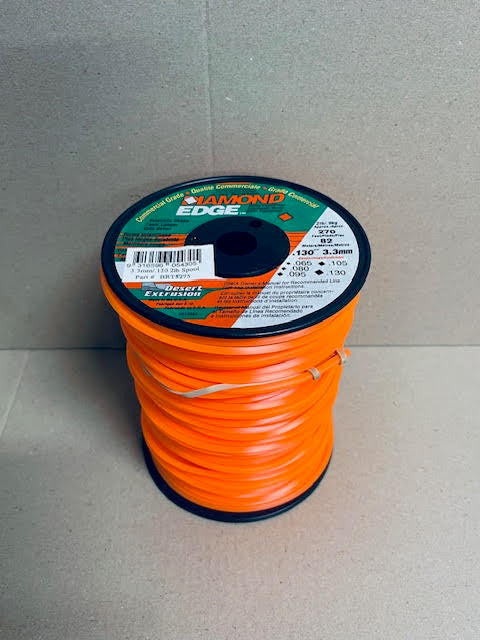 DIAMOND EDGE BRUSHCUTTER SQAURE TRIMMER LINE  .130" / 3.30MM SPOOL  LENGTH 91M BRT5275