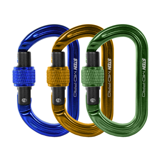 STEIN Carabiner Karabiner Mini Tool Clips Pro Scewlock 3Pk Blue, Green, Gold / SS-4924175P03