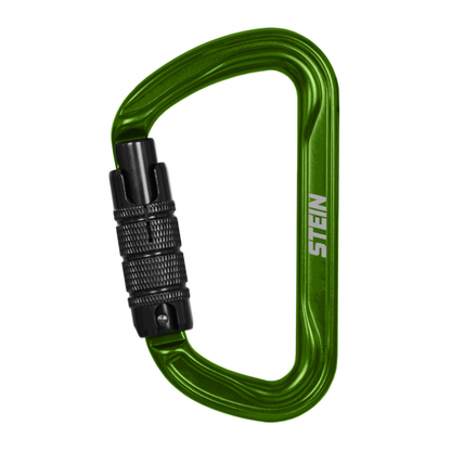 STEIN Carabiner Karabiner SECURA D-Shape Aluminium - Green Twin Pack