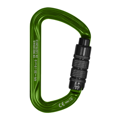 STEIN Carabiner Karabiner SECURA D-Shape Aluminium - Green Twin Pack