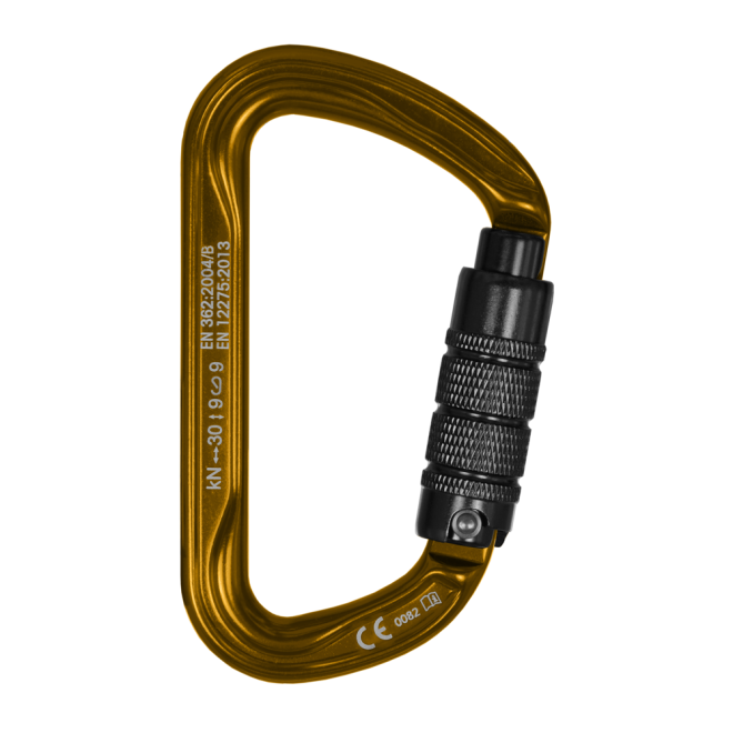 STEIN Carabiner Karabiner SECURA D-Shape Aluminium Karabiner - Gold Twin Pack