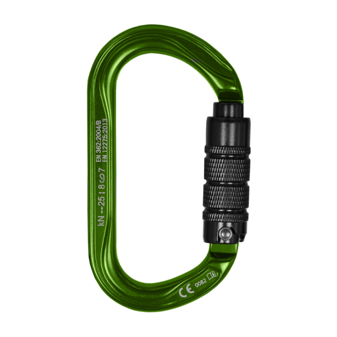 STEIN Carabiner Karabiner SECURA Oval Aluminium Gold Green Twin Pack