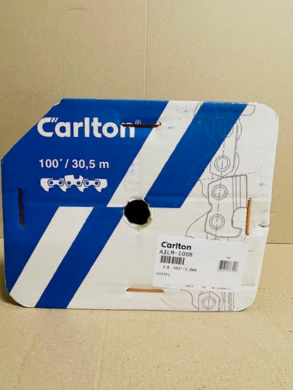 CARLTON Chainsaw Chain A3LM-100R 3/8 .063 Full Chisel 100 Foot Roll