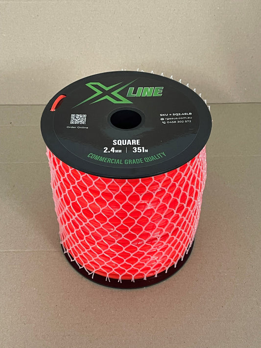 X-LINE 2.4mm Square Textured Commercial Grade Brushcutter Trimmer Line 351m Spool