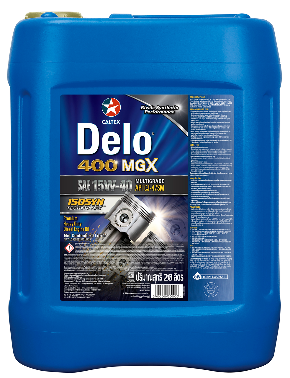 Caltex Delo 400 MGX 15W-40 Oil 20L Drum