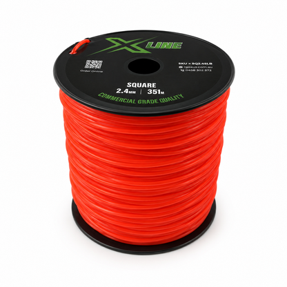 X-LINE 2.4mm Square Textured Commercial Grade Brushcutter Trimmer Line 351m Spool - 3/4 view
