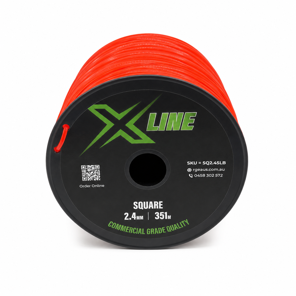 X-LINE 2.4mm Square Textured Commercial Grade Brushcutter Trimmer Line 351m Spool - lying