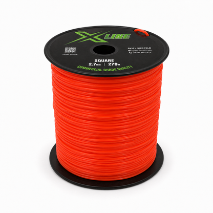 X-LINE 2.7mm Square Textured Commercial Grade Brushcutter Trimmer Line 279m Spool - 3/4 view