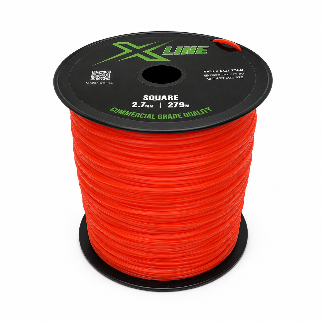X-LINE 2.7mm Square Textured Commercial Grade Brushcutter Trimmer Line 279m Spool - standing