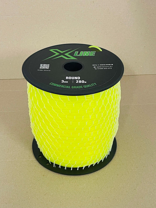 X-LINE 3.0mm Round Commercial Grade Brushcutter Trimmer Line 280m Spool - BOX OF 8 ROLLS