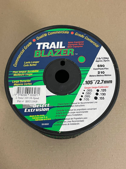 TRAIL BLAZER BRUSHCUTTER ROUND TRIMMER LINE .105" / 2.70MM SPOOL LENGTH 210M WEIGHT 1.35KG BRT1396P