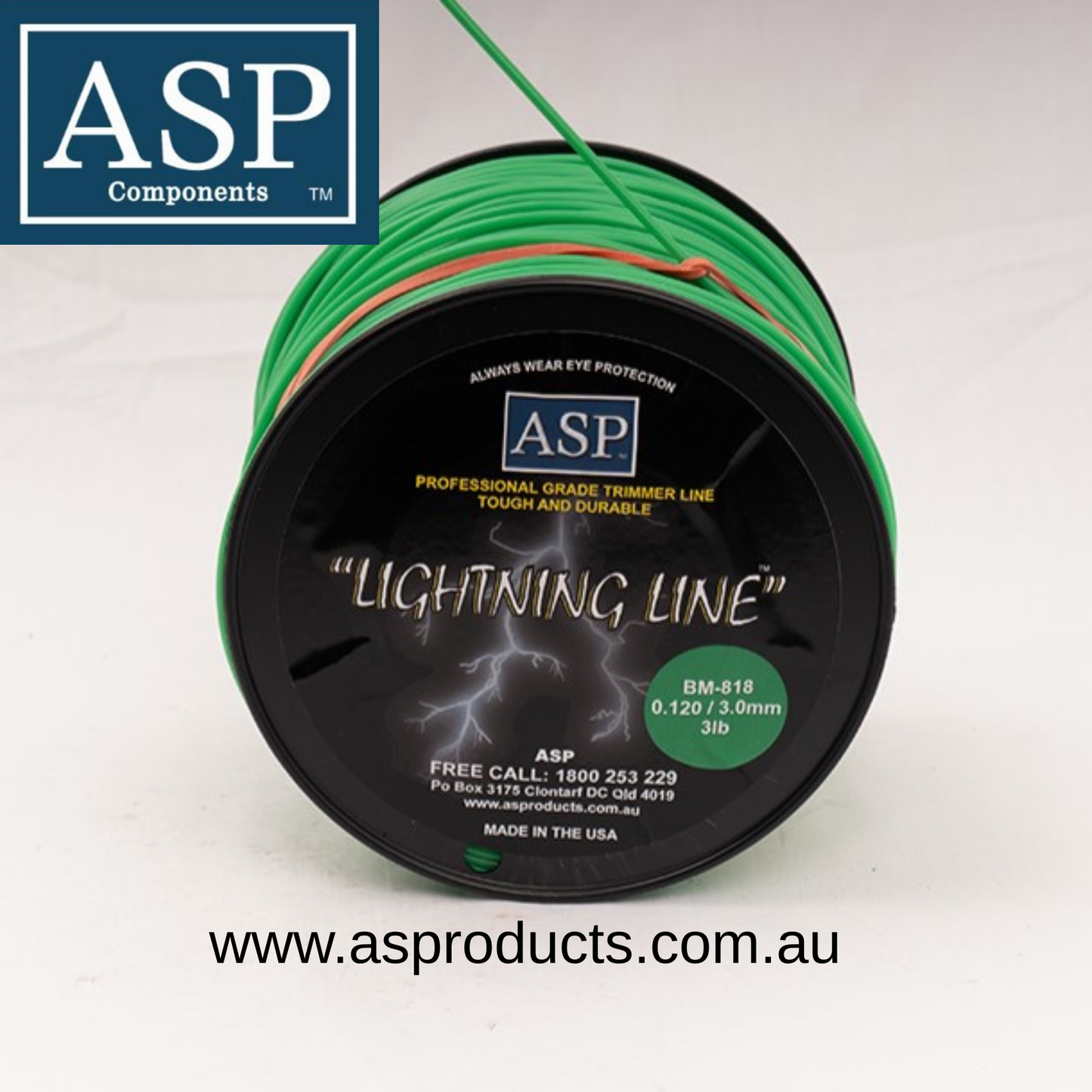 ASP TRIMMER LINE 3.00mm ROUND – 1.35KG SPOOL (3LB ROUND.120/3.0) 1.62KG