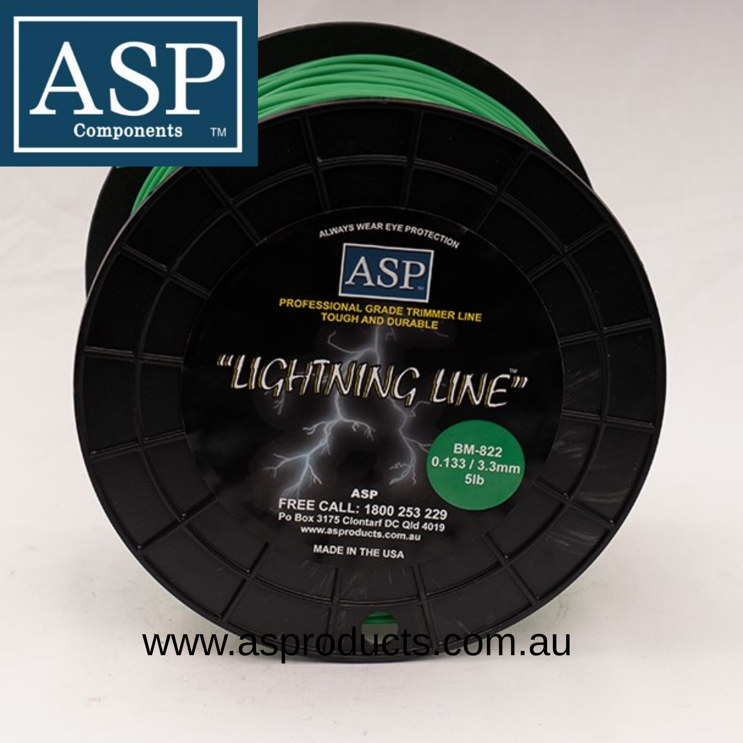 ASP TRIMMER LINE 3.30mm ROUND – 2.25KG SPOOL (5LB ROUND .13/3.3 2.88KG)